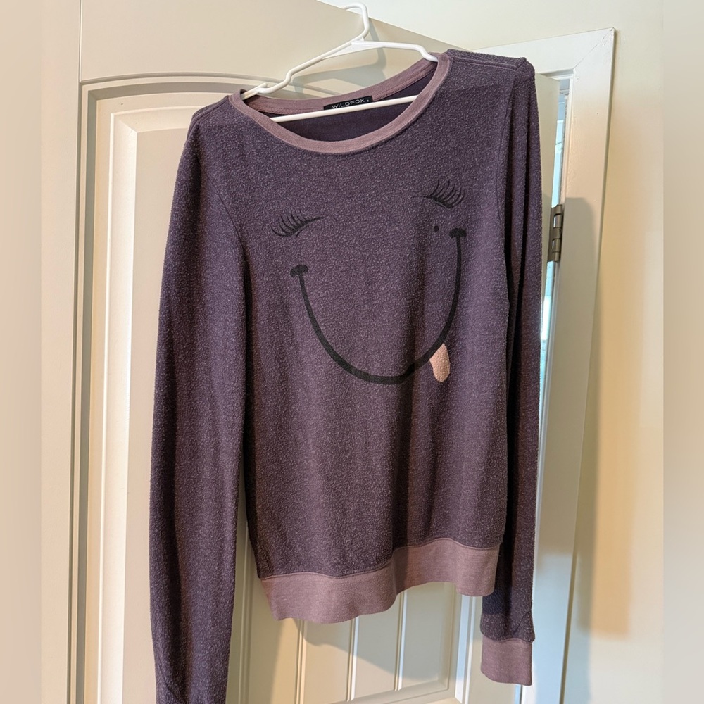 Wildfox Lavender Long Sleeve Top